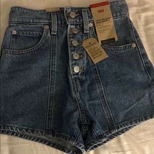 Levi's High-Waisted Blue Denim Shorts